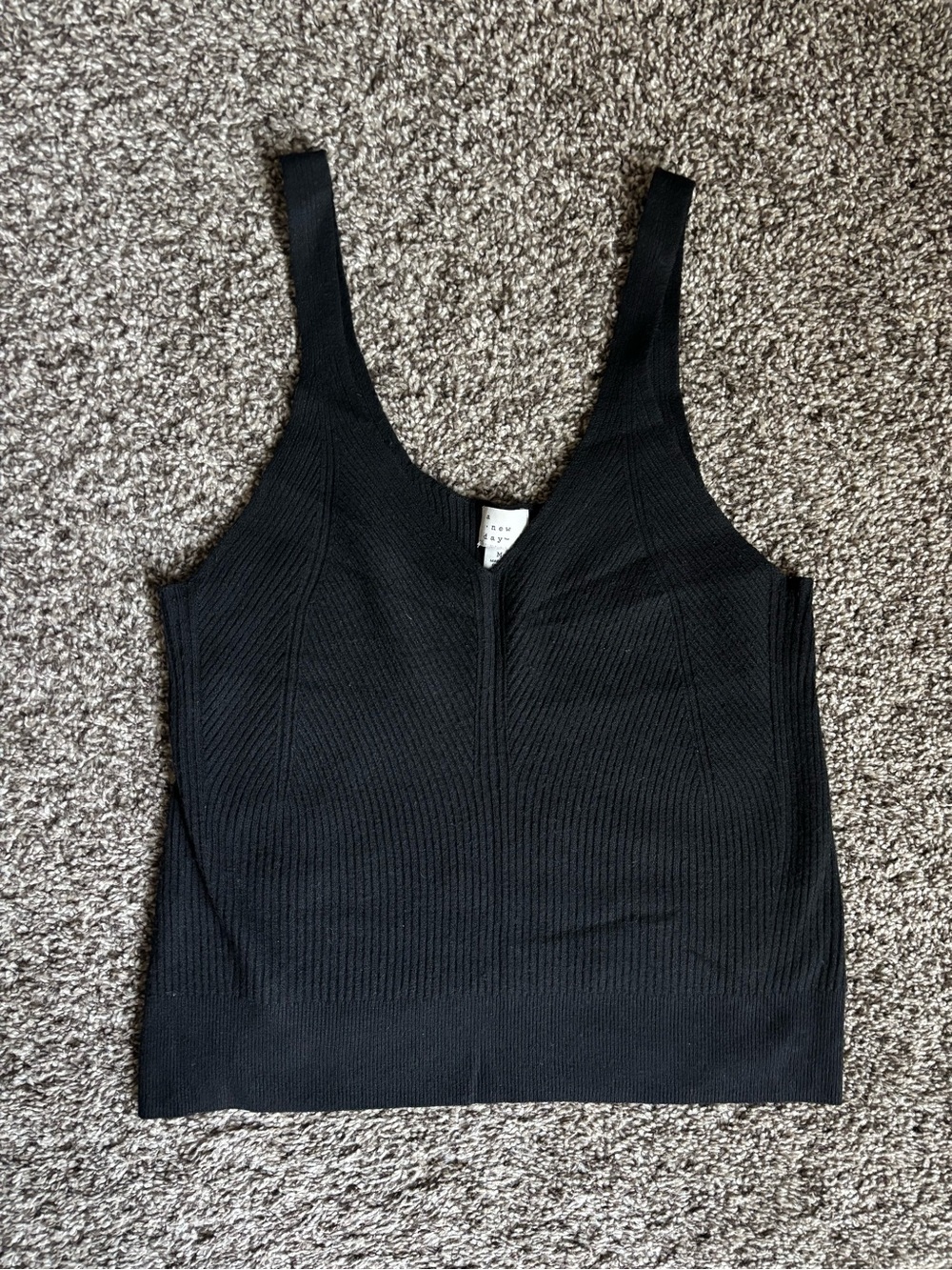 A New Day Sweater Tank w/ Matching Cardigan - Black